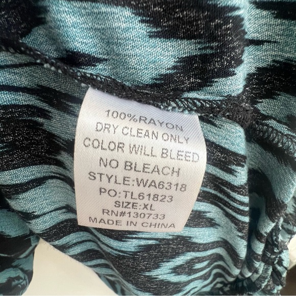 Umgee Plus Ikat Print High Low Dress XL Ruffle Boho Hippie Ruffle Tie Waist - Picture 9 of 16